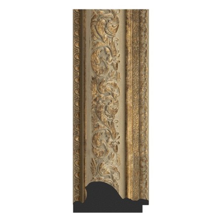 Mirror with engraving in the baguette frame, vignette antique bronze 109 mm, 90x90 cm-2