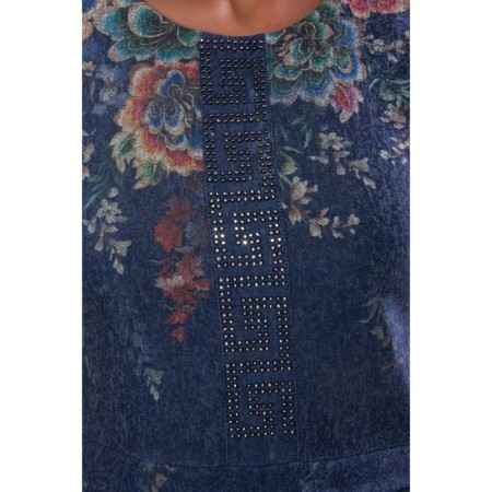 Female dress, size 44, blue color-3