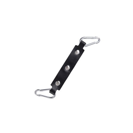 Two -layer shackles with a white line Pecado BDSM, genuine leather, black-4