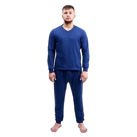 Male thermal underwear, V-cutting, cotton with the basis, p. 50, height 176 cm, blue color
