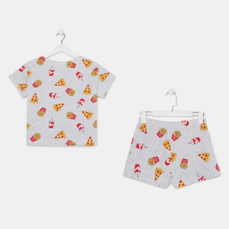 Female pajamas (T -shirt and shorts) KAFTAN PIZZA p. 48-50, gray-9