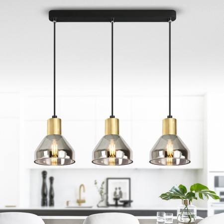 Suspended lamp RIVOLI KASSANDRA 3118-303 3CH14, 40W, black, brass-3