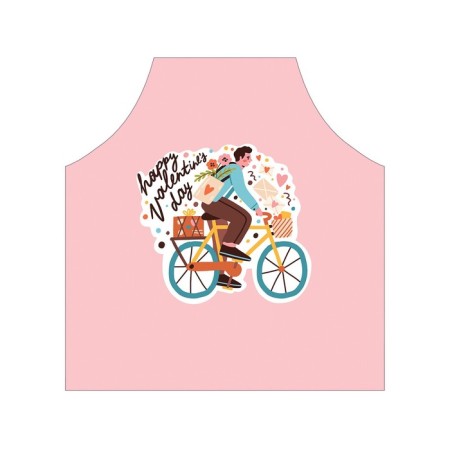 Apron kitchen with a photo print "Postman with a gift", adjustable, size OS-2