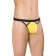 Thong men Softline collection, with cuts on the sides, yellow color, size OS