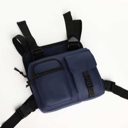 Babberry bag with zipper, 2 external pockets, blue color-10