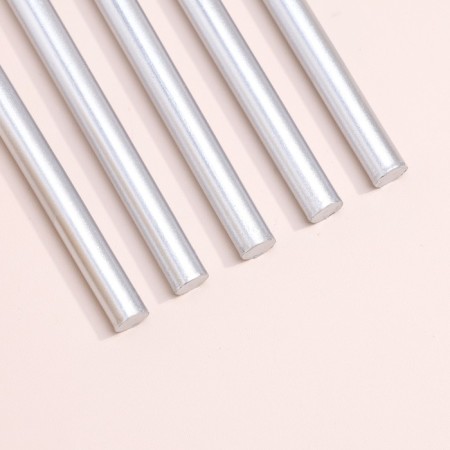 Set of candles for the Cake "Spark", 12 pcs, 8 cm, silver metallic-3