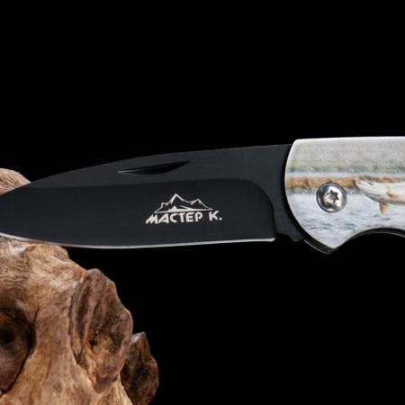 Folding "Bear on Hunting" 12.6cm, blade 70mm/2.3 mm, in a gift box-3