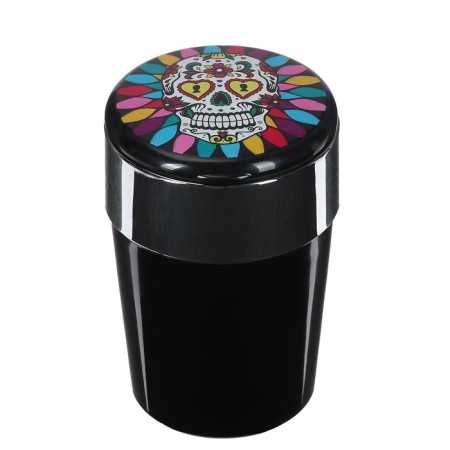 Torso car ashtray with backlight, skull, black