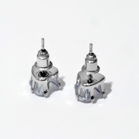 Set 2 objects: earrings, glitter "heart", white color in silver, glitter color mix-4