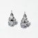 Set 2 objects: earrings, glitter "heart", white color in silver, glitter color mix