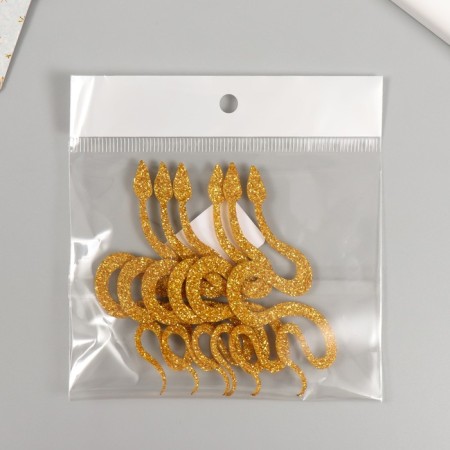 Decor "Golden Snake" Foam Glitter, 7 cm (set 6 pcs)-5