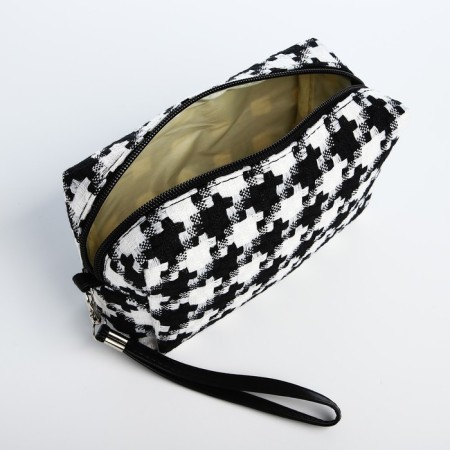 Cosmetic bag with lightning, white/black color-2