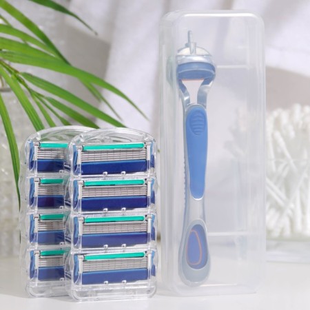 The machine is a razor and 8 interchangeable cassettes, suitable for Gillette Fusion