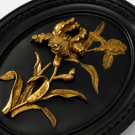 Panel interior polystone "Golden Irises" black 18x2x23 cm-2