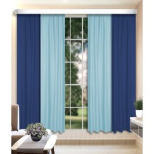 Set of curtains, size 160x260 cm, 2 pcs, blue, blue color