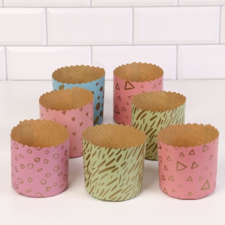 Paper forms for cupcake, muffins and kulich "pastel" 90x90 mm, mix (packing 2000 pcs)-2