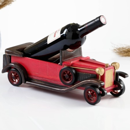 Mini-bar/stand for a bottle car, red 15 x 14 x 40 cm