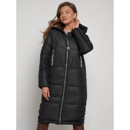 Coat insulated winter female, size 52, black color-16