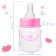 A bottle for feeding "daughter", a classic throat, with a rattle, 60 ml., 0 months, pink color