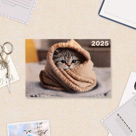 Calendar quarterly Mini-Trio "Kitten" 2025, 19 x 46 cm-1