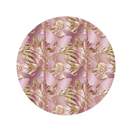 Pareo and beach rug "Golden butterflies", D = 150 cm-1