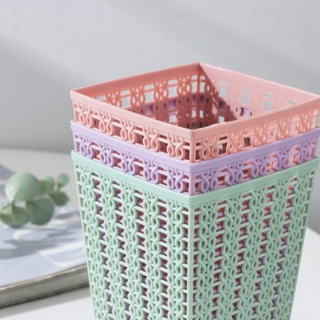 Storage basket "Weaving", plastic, 9 × 9 × 12 cm, color mix-3