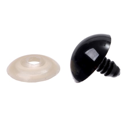 Rifle eyes with plugs, set of 10 pcs., Size 1 pc. - 2 cm, black color-1