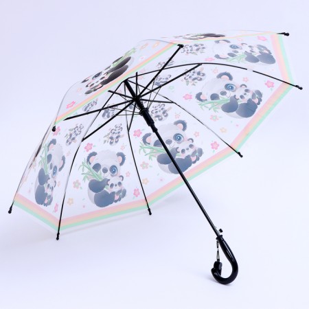 Children's umbrella P/Aut with a whistle "Panda and baby" d = 84 cm, 8 spokes, 65 × 7 × 6 cm-1