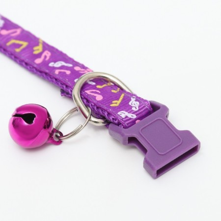 Two -layer collar with Fasteks "Music", 30 x 1 cm, purple-5
