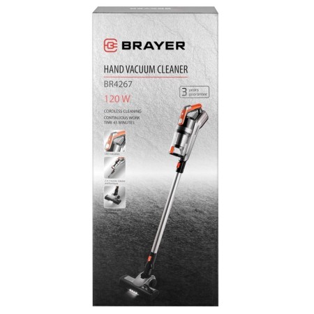 Vacuum cleaner Brayer 4267br, vertical, 120 watts, dry cleaning, 0.5 l, gray-17