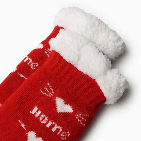 New Year. Women's socks with fur, red color/bear, size 36-40-1