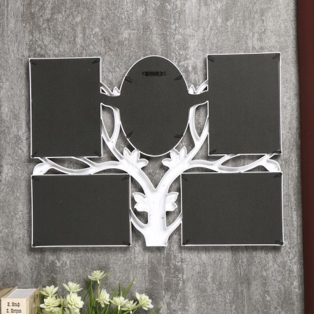 Photo frame plastic in 5 photos 10x15 cm "tree with leaves" white 34x45x2 cm-3