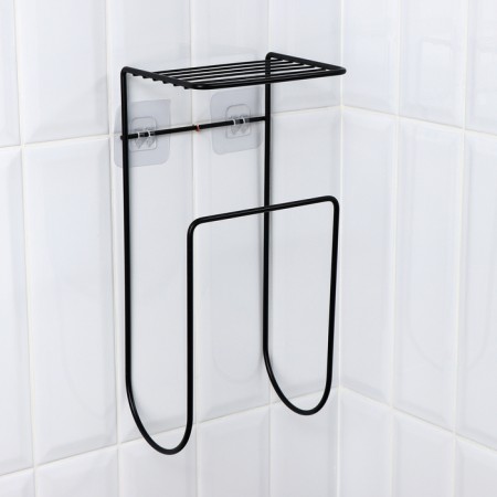 Holder for towels with shelf, 15.5 × 12.5 × 33.5 cm, black color-5