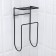 Holder for towels with shelf, 15.5 × 12.5 × 33.5 cm, black color