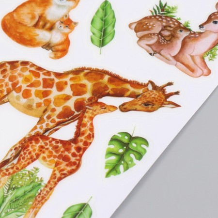Plastic sticker interior phosphorus "Animals in Africa" ​​MIX 25x20.5 cm-2