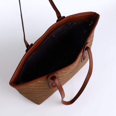 Luggage bag with lightning, medium size, brown color-4