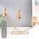 Summary metal, glass for 3 candles "branches with leaves. Geometry" D-5 cm gold 35x8x26 cm 94487