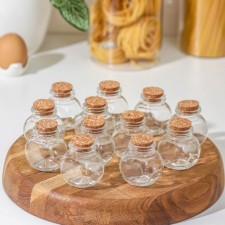 A set of glass jars for spices with a cork cover of the Parfa shares, 50 ml, 5.4 × 4 × 5.4 cm, 12 pcs