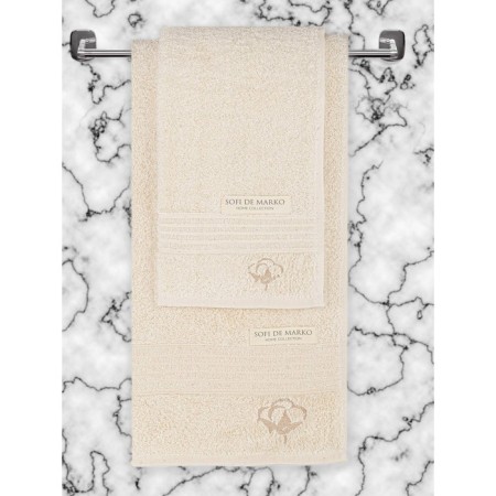 Set of towels, size 50x90 cm - 1 pc, 70x140 cm - 1 pc, beige color
