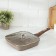 Granite Grill pan, 24 × 24 cm, removable handle, glass cover, anti-stick coating, brown color