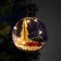 New Year's ball with a wooden figure and backlight "Machine and Christmas tree" 10x10 cm