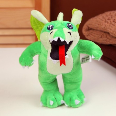Soft toy "Dragon", in full height, 21 cm, green color-2