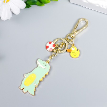 Trick metal, enamel with a carbine "Crocodile with a circle and a duck"-2
