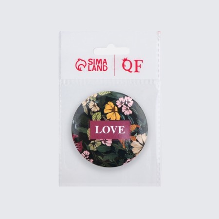 Pocket mirror "Love", d = 7 cm, the color is dark green-4