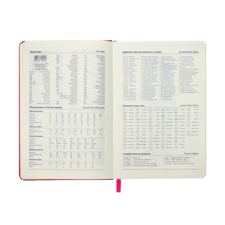 Leduced Diary A5, 140l, cell, leatherette, elastic band, yellow cut, fuchsia-8
