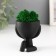 Kashpo concrete mini "Mr. Green" Ivazaru with moss black 5.5x6.5x6.5 cm (moss green stabil.)