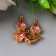 Decor for creativity plastic "drop with golden flowers" pink crystal 2x1.2 cm