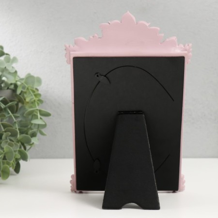 Photo frame Polystone 10x15 cm "Royal flowers" pink 22.5x14.5x3 cm-3