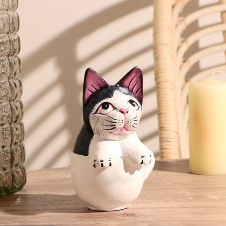 Souvenir tree "Cat in a white cup" 12x13x17 cm mix-1