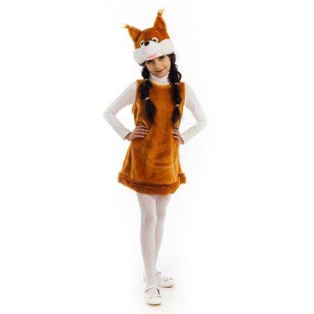 Carnival costume "Squirrel", dress, mask-step, p. 30-32, height 122 cm